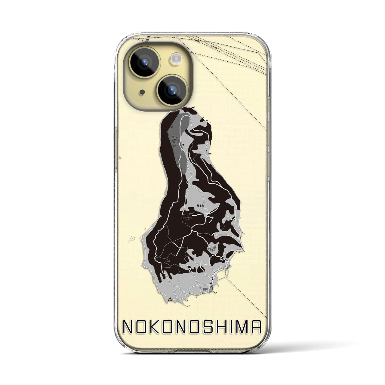 【能古島(福岡県)】地図柄iPhoneケース(クリアタイプ)