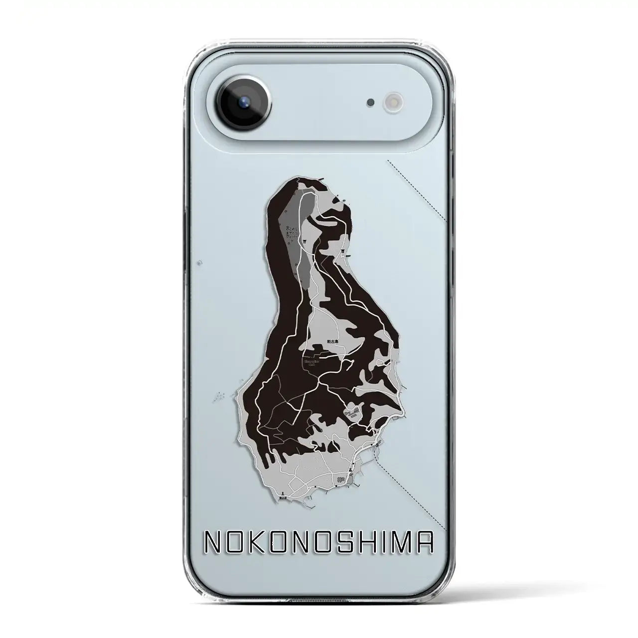 【能古島(福岡県)】地図柄iPhoneケース(クリアタイプ)モノトーン・iPhone 17 Pro Max 用
