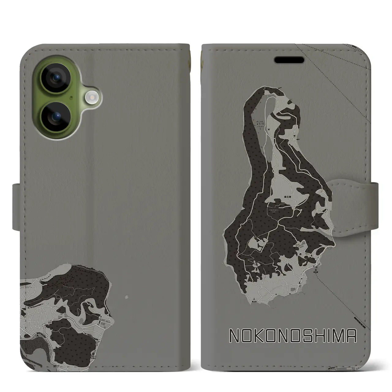 【能古島(福岡県)】地図柄iPhoneケース(手帳タイプ)