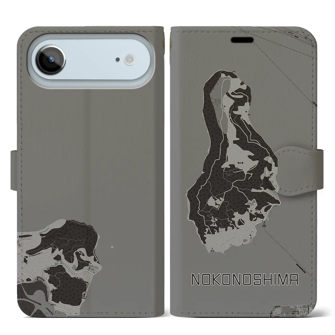 【能古島(福岡県)】地図柄iPhoneケース(手帳タイプ)