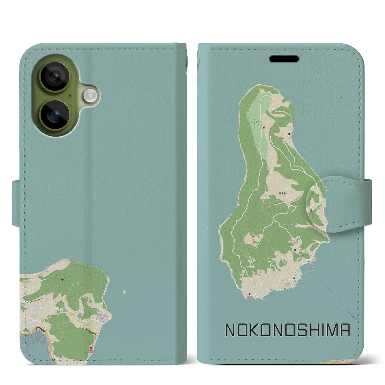 【能古島(福岡県)】地図柄iPhoneケース(手帳タイプ)