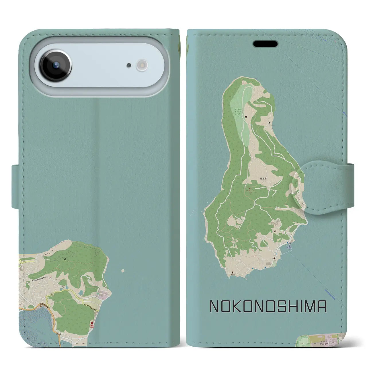 【能古島(福岡県)】地図柄iPhoneケース(手帳タイプ)