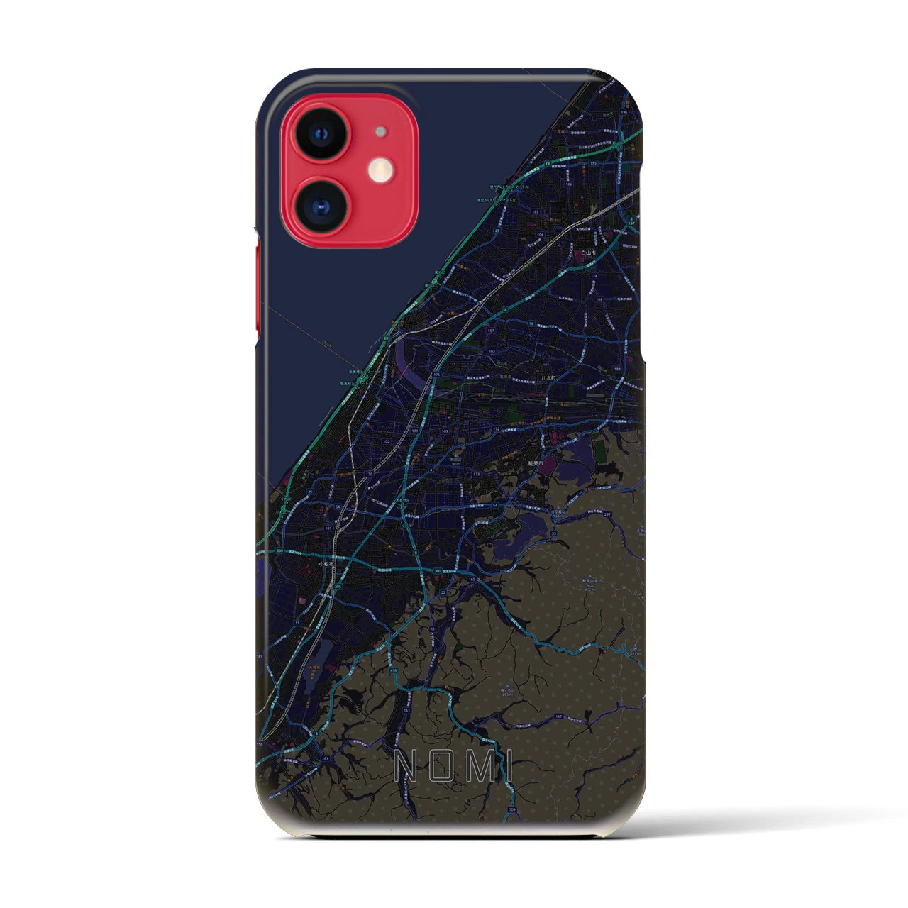 【能美(石川県)】地図柄iPhoneケース(バックカバータイプ)