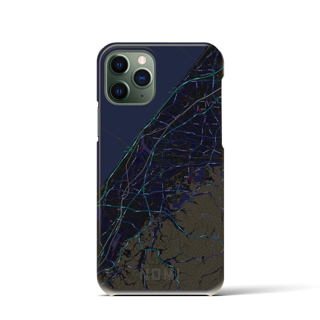 【能美(石川県)】地図柄iPhoneケース(バックカバータイプ)