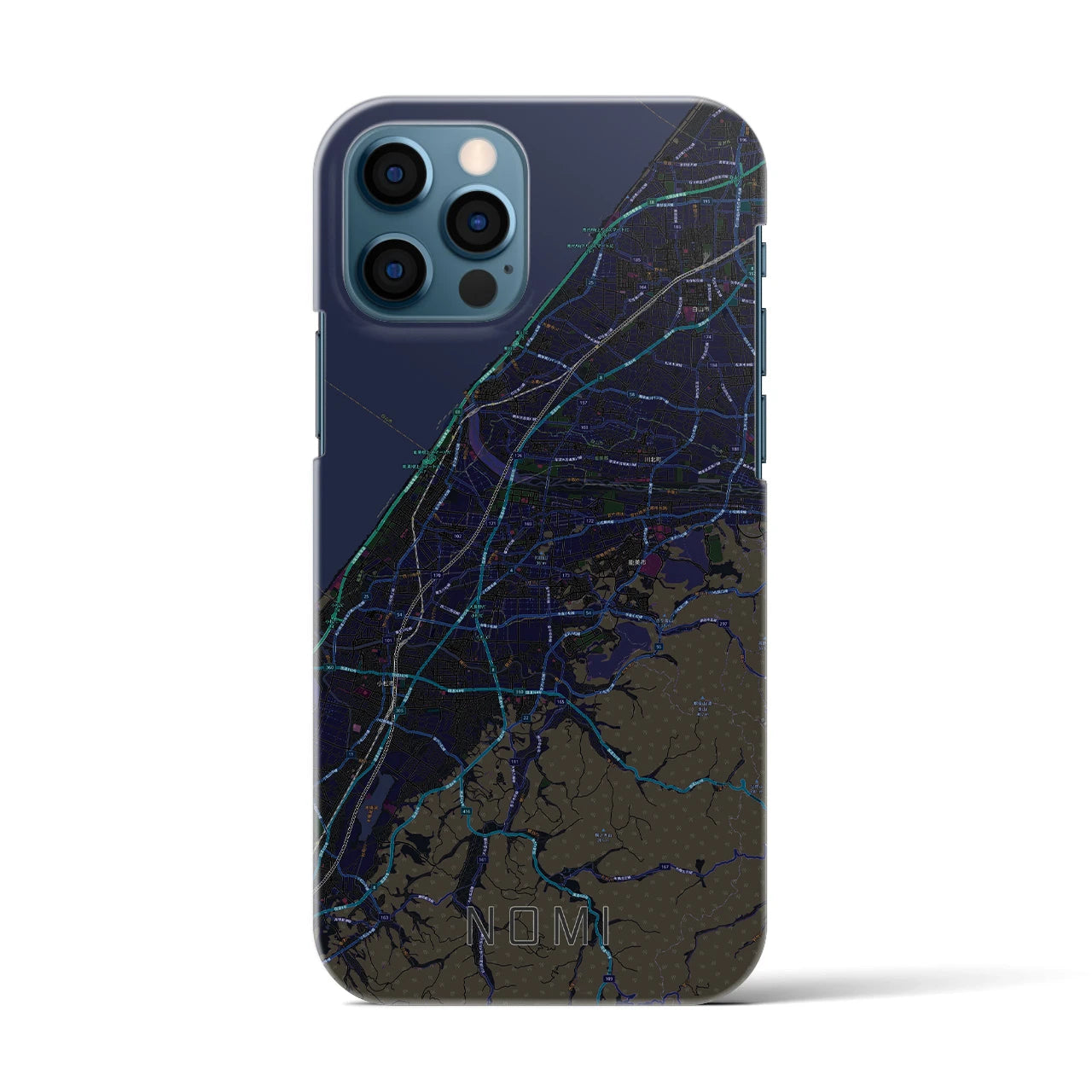 【能美(石川県)】地図柄iPhoneケース(バックカバータイプ)