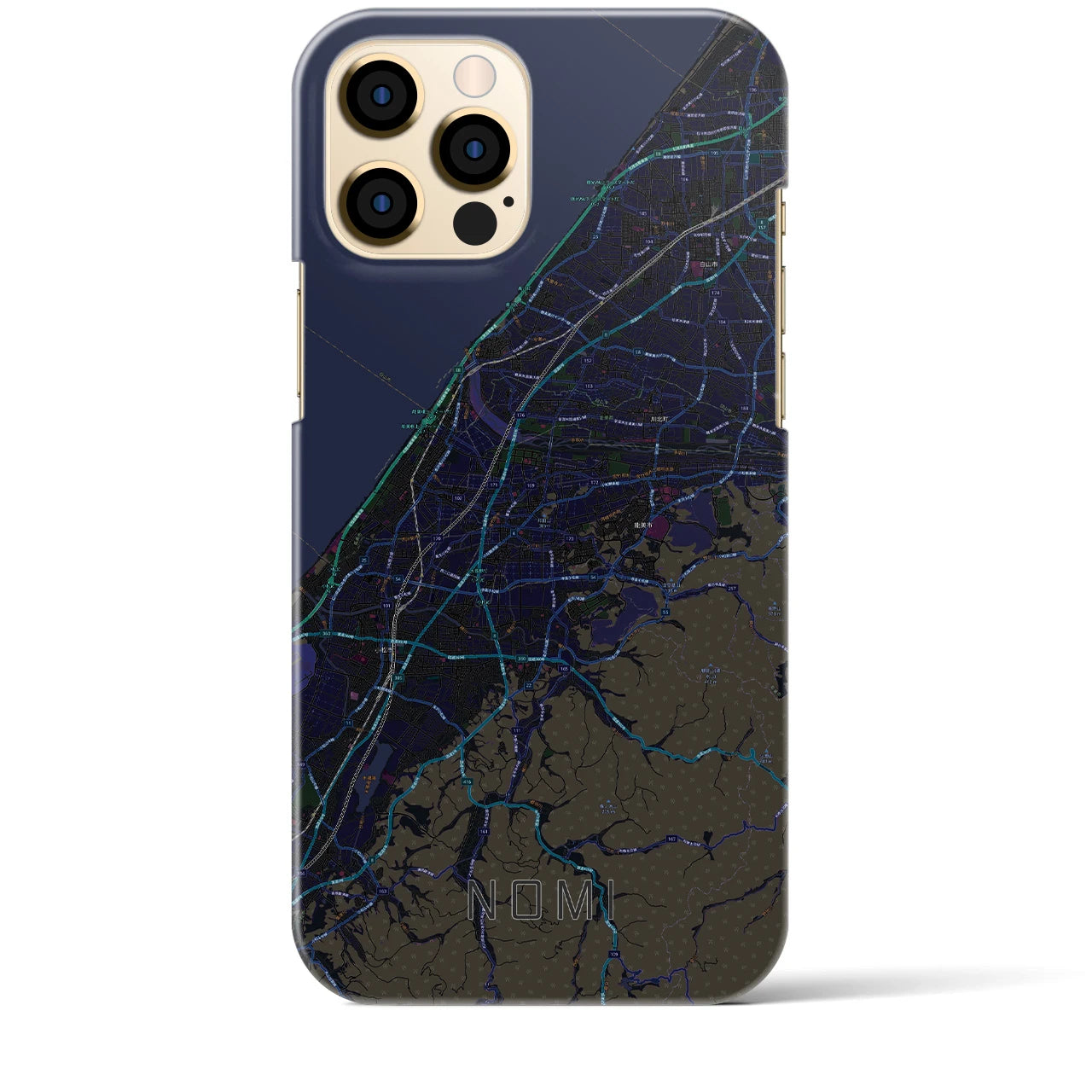 【能美(石川県)】地図柄iPhoneケース(バックカバータイプ)