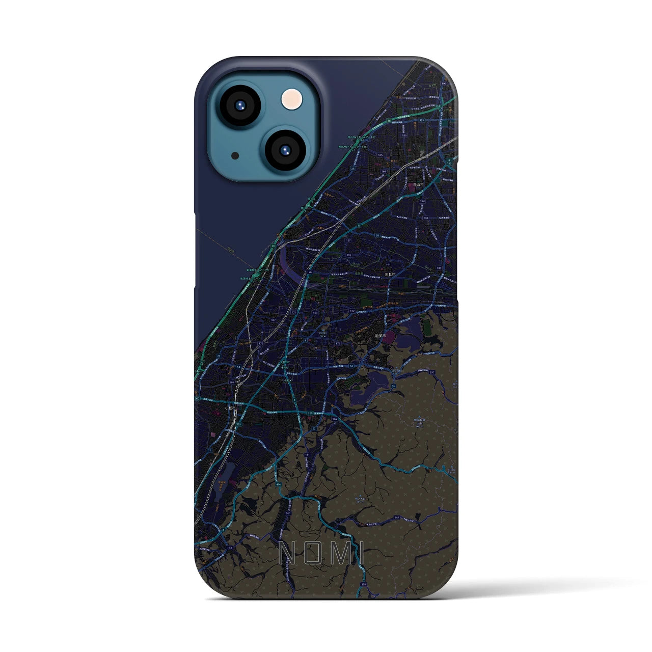 【能美(石川県)】地図柄iPhoneケース(バックカバータイプ)