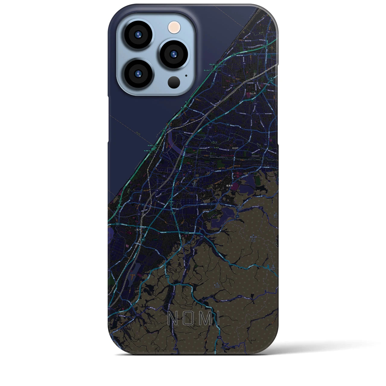 【能美(石川県)】地図柄iPhoneケース(バックカバータイプ)