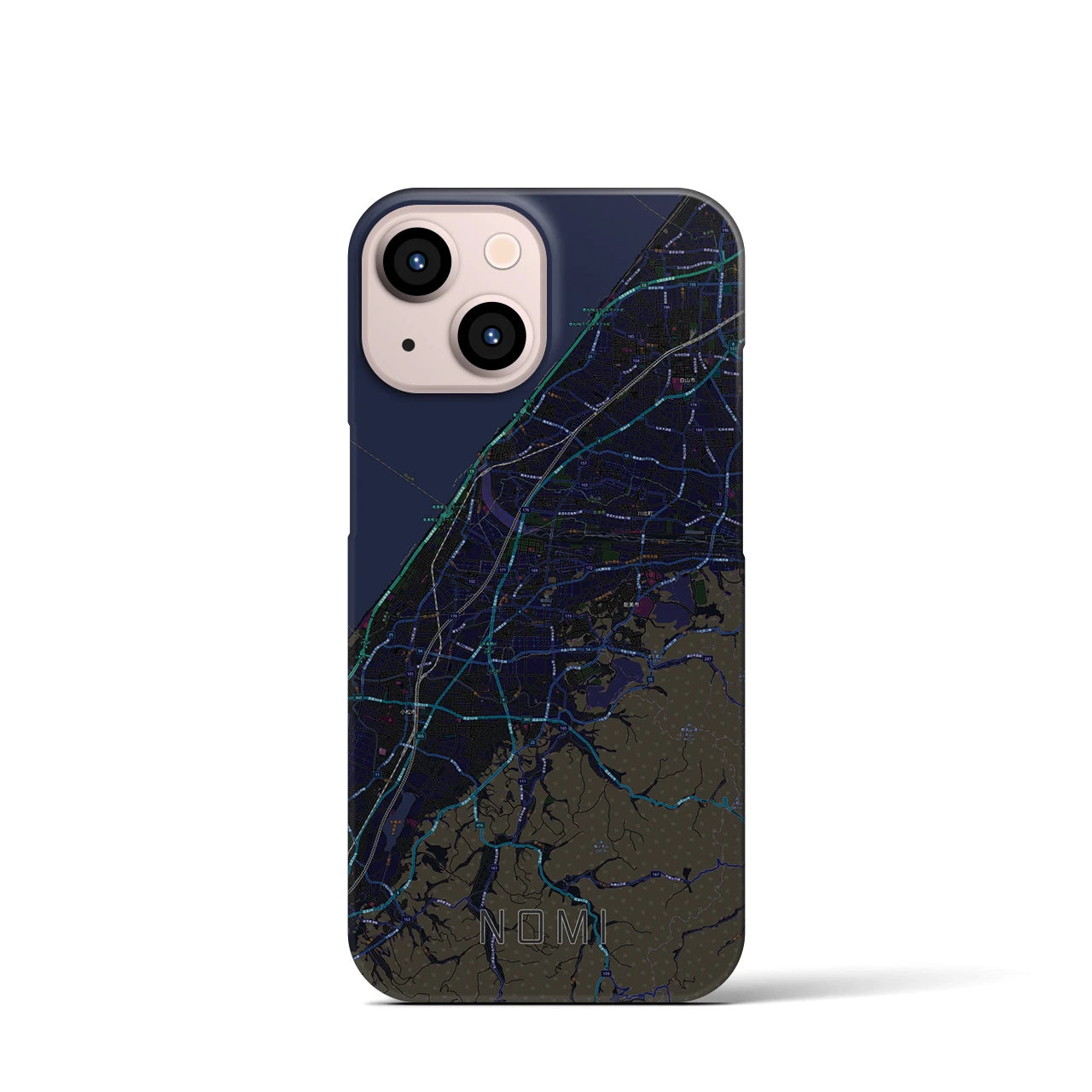 【能美(石川県)】地図柄iPhoneケース(バックカバータイプ)