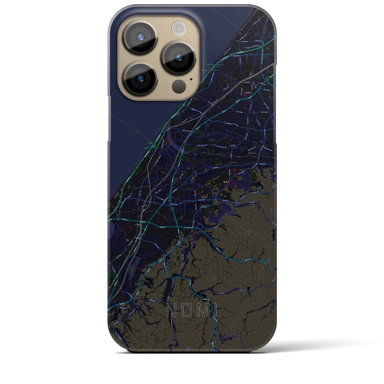 【能美(石川県)】地図柄iPhoneケース(バックカバータイプ)