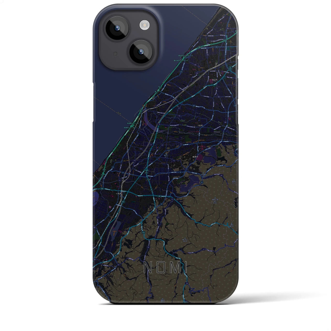 【能美(石川県)】地図柄iPhoneケース(バックカバータイプ)