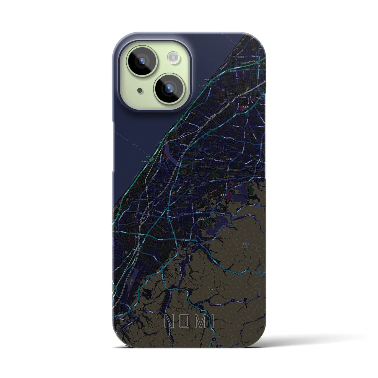 【能美(石川県)】地図柄iPhoneケース(バックカバータイプ)