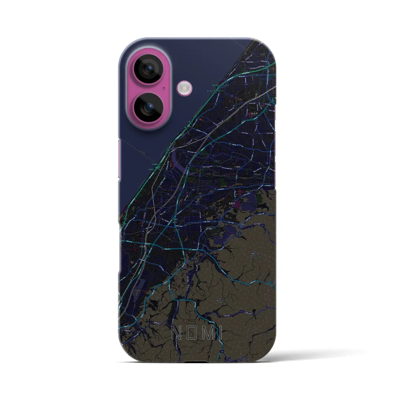 【能美(石川県)】地図柄iPhoneケース(バックカバータイプ)