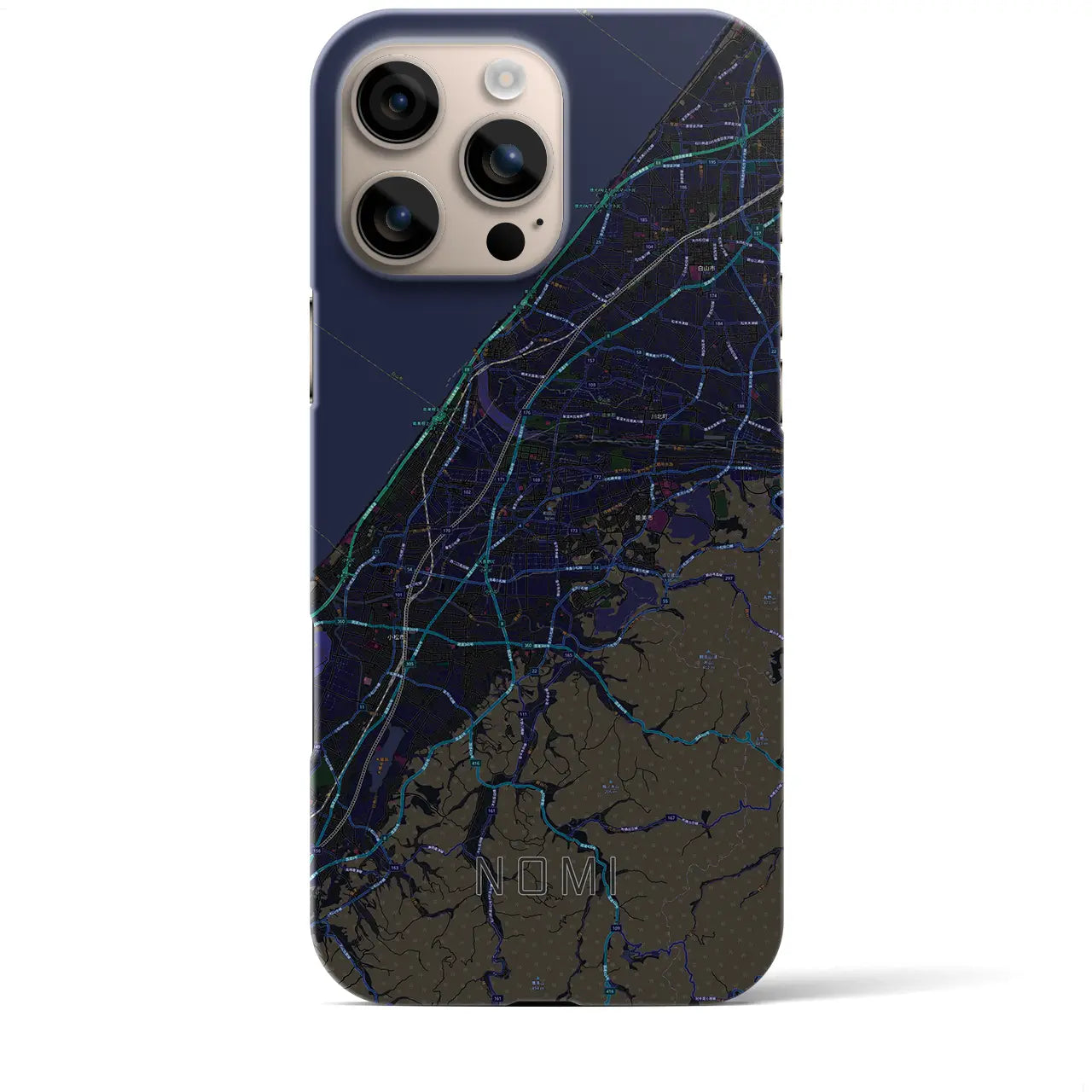 【能美(石川県)】地図柄iPhoneケース(バックカバータイプ)
