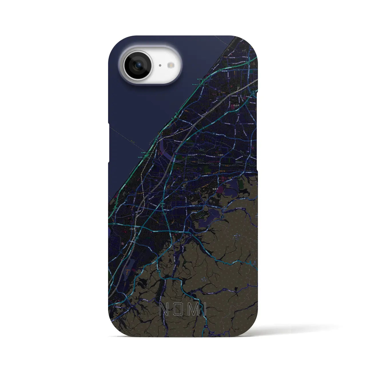 【能美(石川県)】地図柄iPhoneケース(バックカバータイプ)