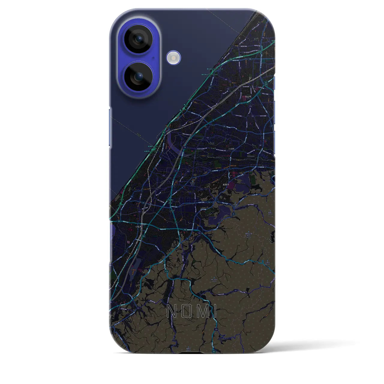 【能美(石川県)】地図柄iPhoneケース(バックカバータイプ)
