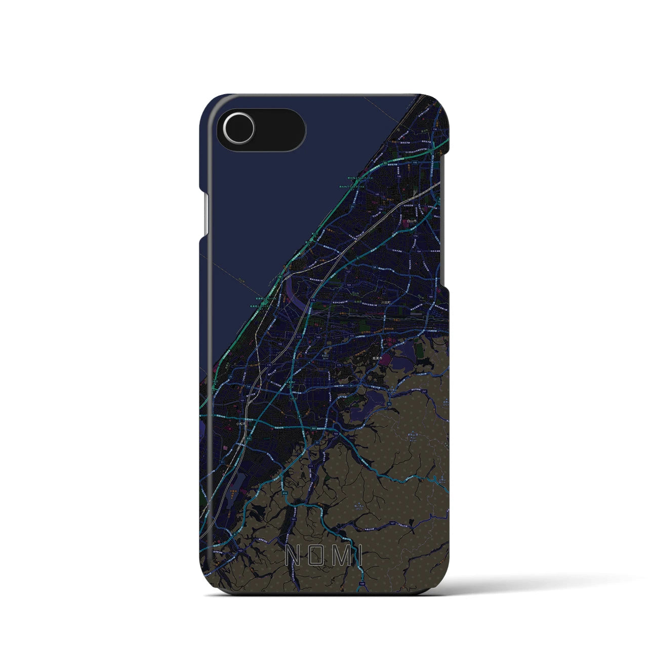 【能美(石川県)】地図柄iPhoneケース(バックカバータイプ)