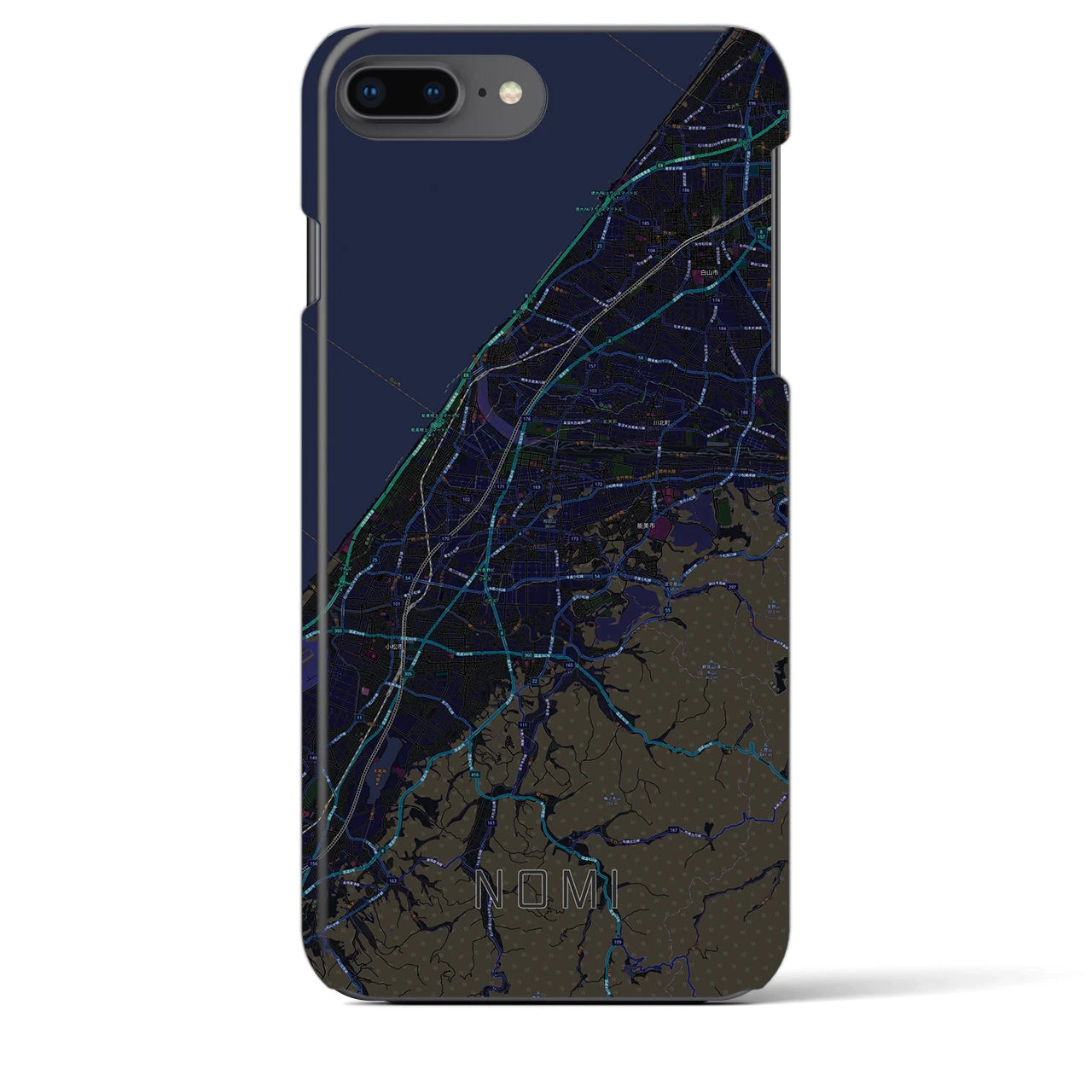 【能美(石川県)】地図柄iPhoneケース(バックカバータイプ)