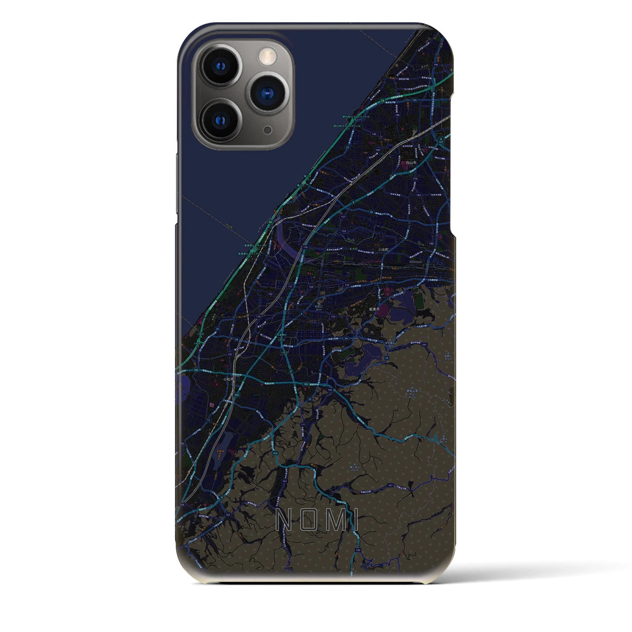 【能美(石川県)】地図柄iPhoneケース(バックカバータイプ)