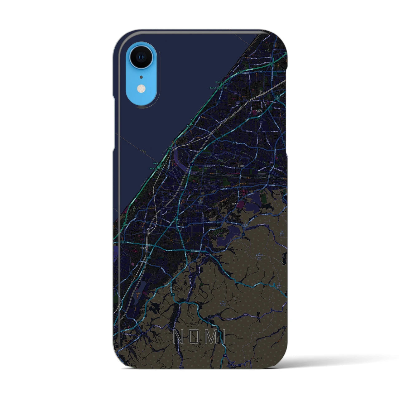 【能美(石川県)】地図柄iPhoneケース(バックカバータイプ)