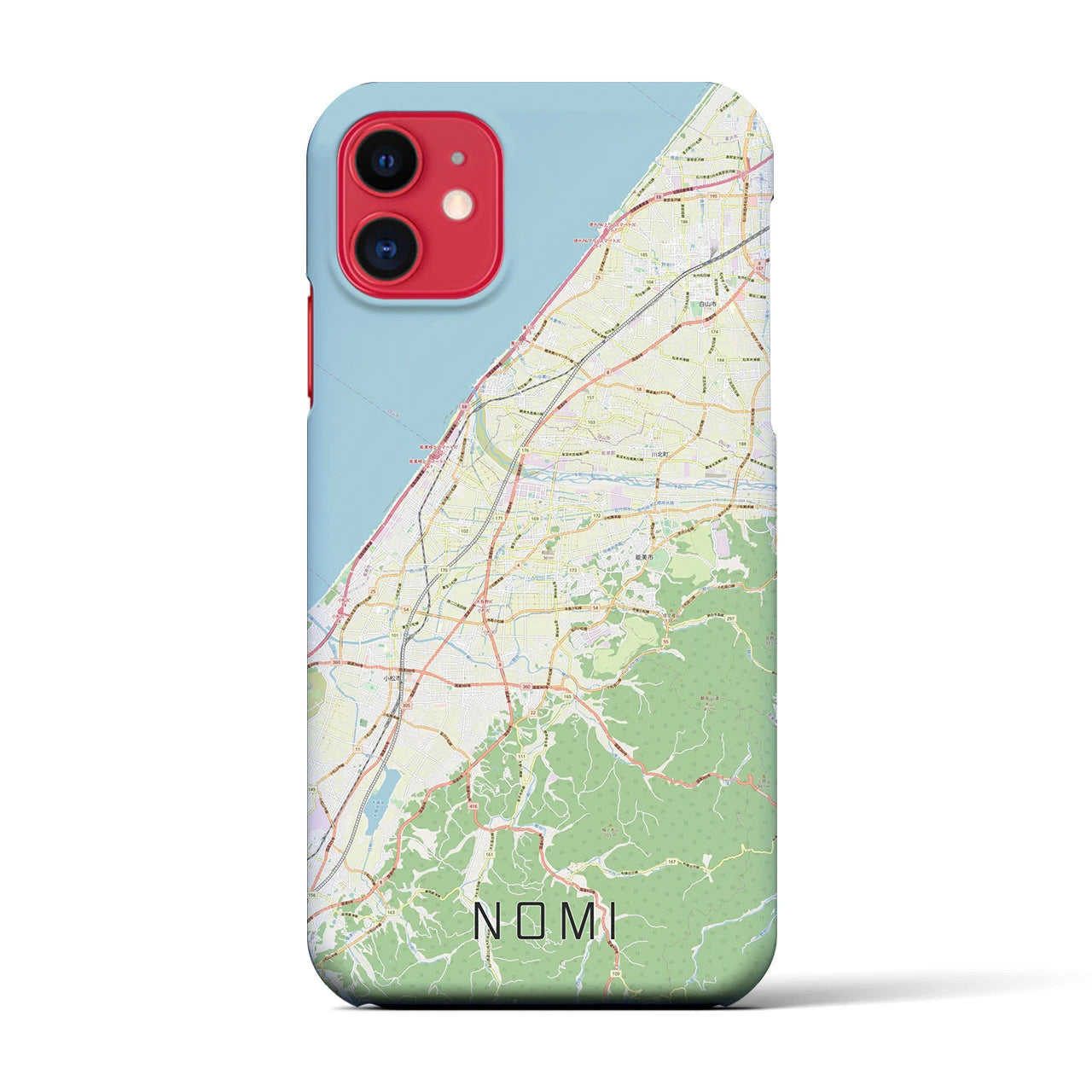 【能美(石川県)】地図柄iPhoneケース(バックカバータイプ)