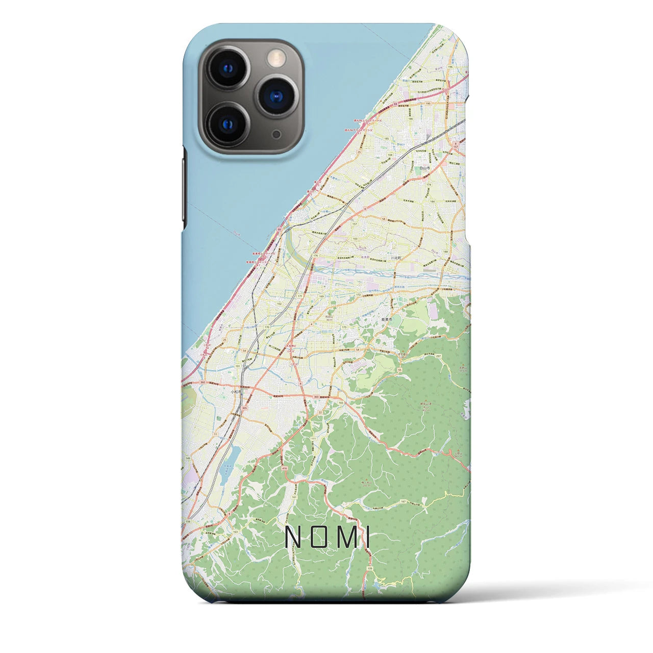 【能美(石川県)】地図柄iPhoneケース(バックカバータイプ)