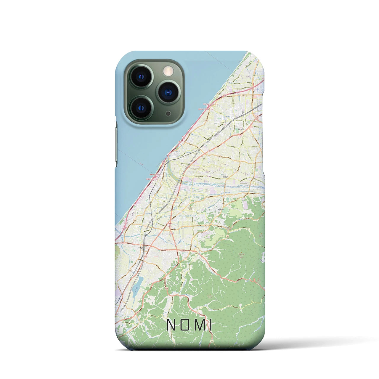 【能美(石川県)】地図柄iPhoneケース(バックカバータイプ)