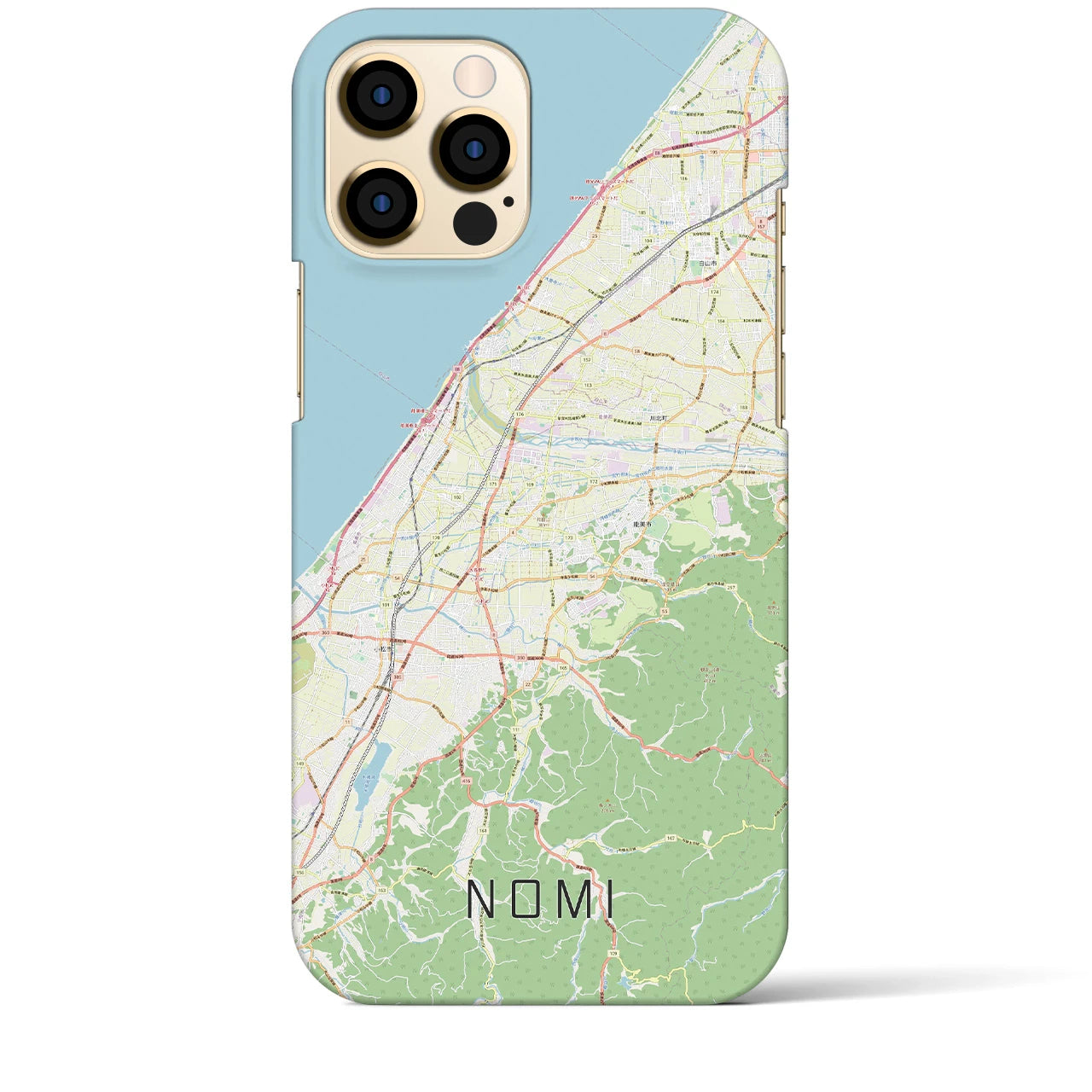 【能美(石川県)】地図柄iPhoneケース(バックカバータイプ)