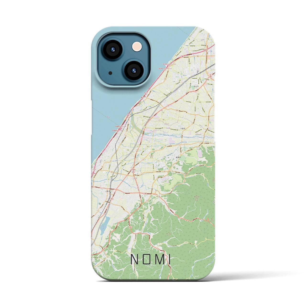 【能美(石川県)】地図柄iPhoneケース(バックカバータイプ)