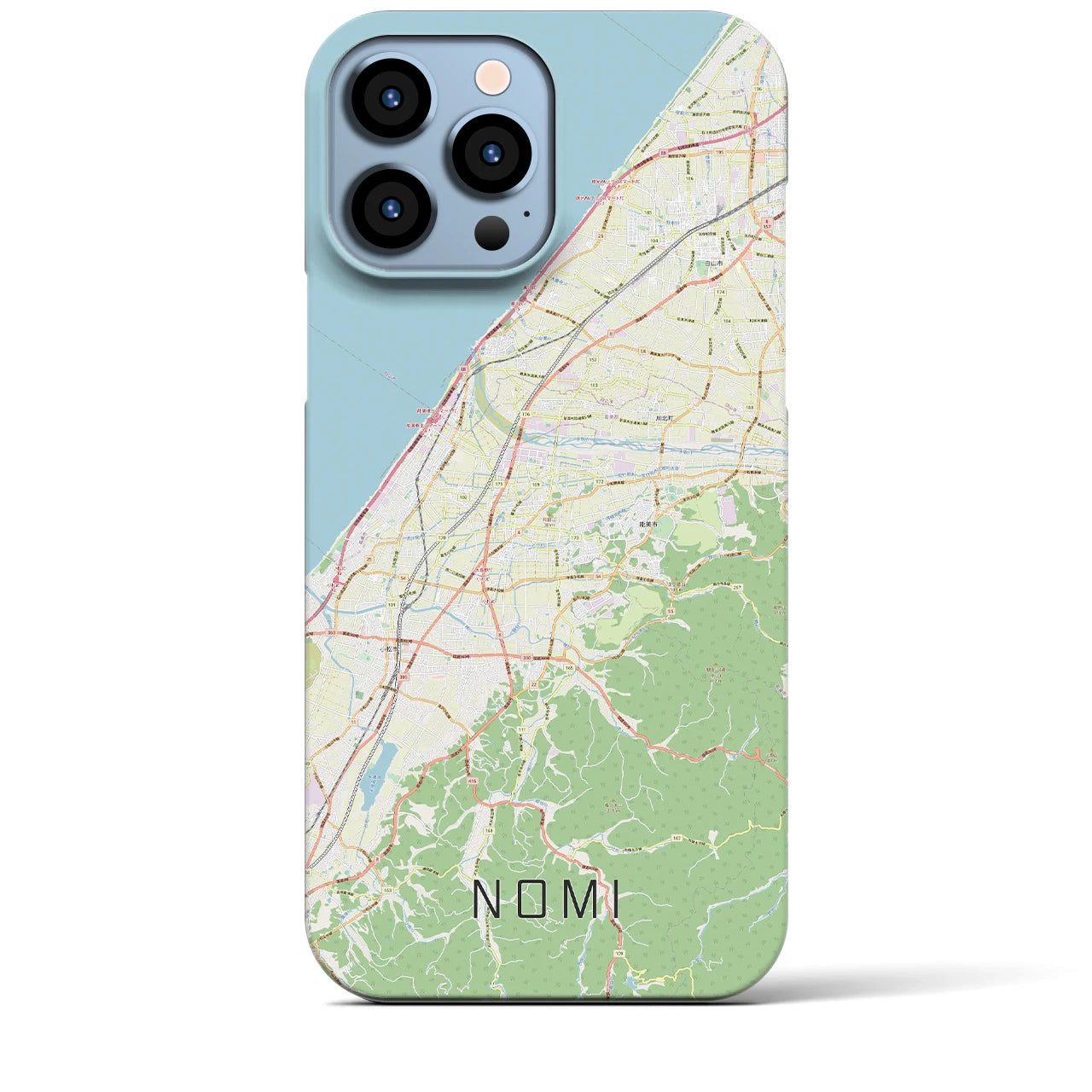 【能美(石川県)】地図柄iPhoneケース(バックカバータイプ)