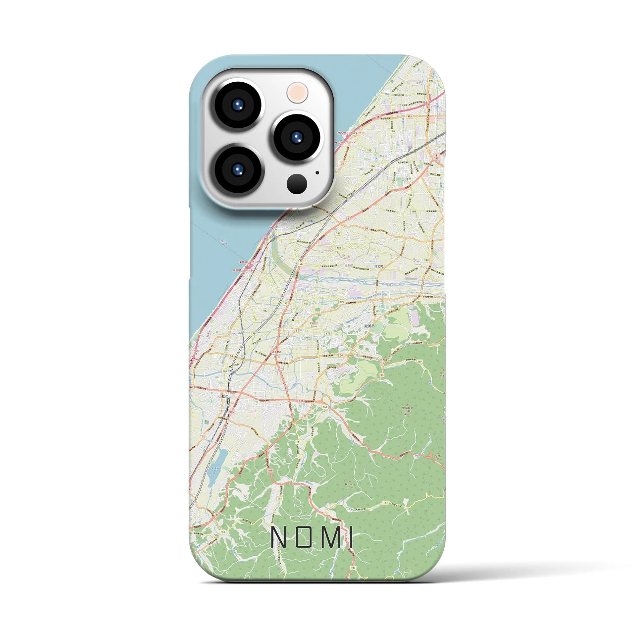 【能美(石川県)】地図柄iPhoneケース(バックカバータイプ)