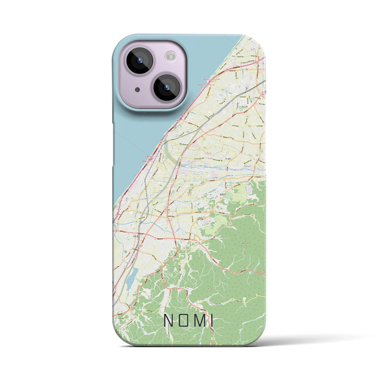 【能美(石川県)】地図柄iPhoneケース(バックカバータイプ)