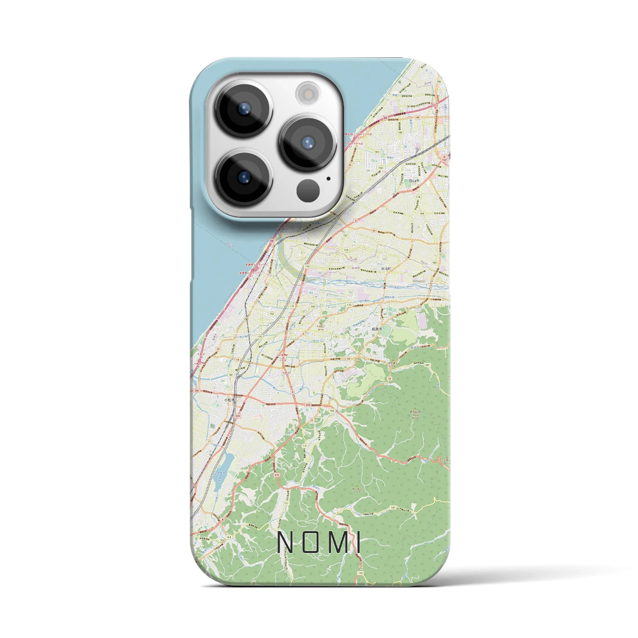 【能美(石川県)】地図柄iPhoneケース(バックカバータイプ)
