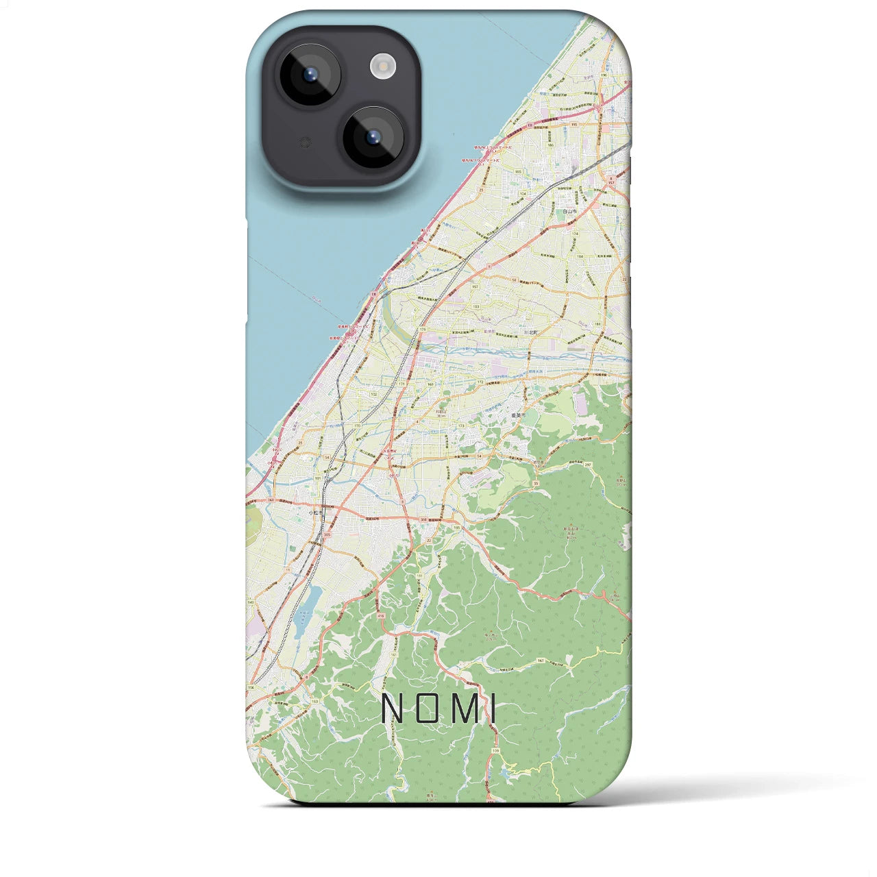 【能美(石川県)】地図柄iPhoneケース(バックカバータイプ)