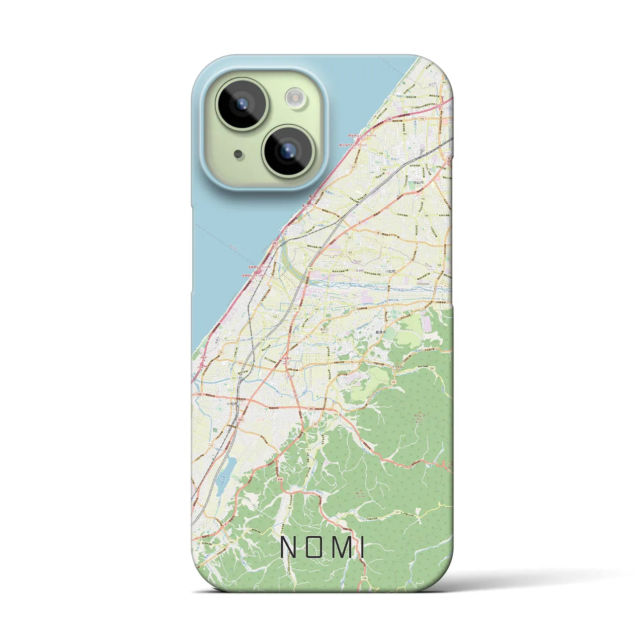 【能美(石川県)】地図柄iPhoneケース(バックカバータイプ)