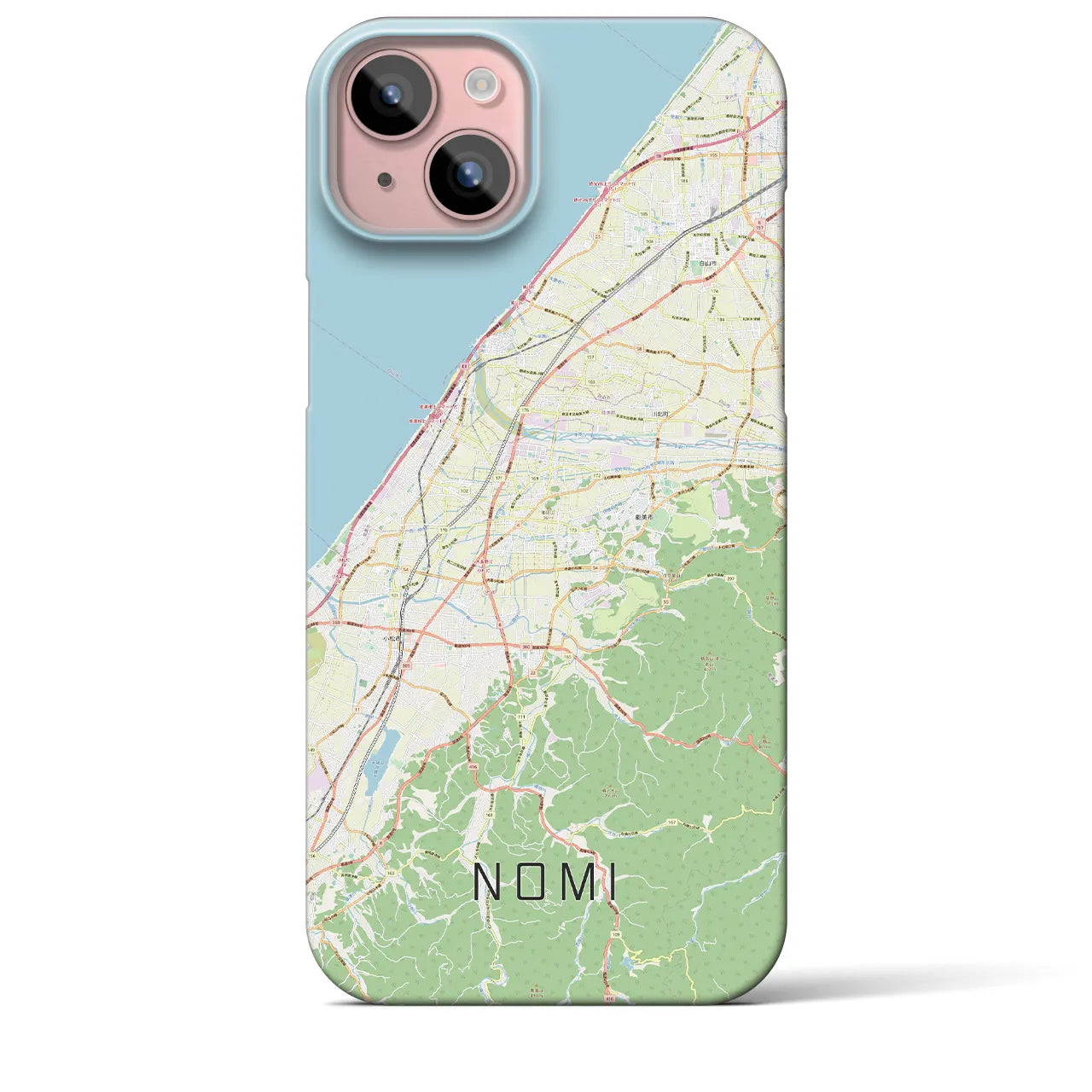 【能美(石川県)】地図柄iPhoneケース(バックカバータイプ)