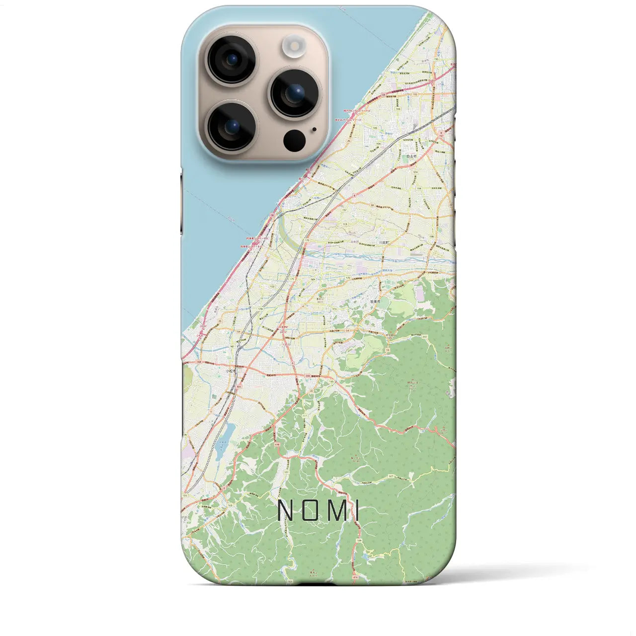 【能美(石川県)】地図柄iPhoneケース(バックカバータイプ)