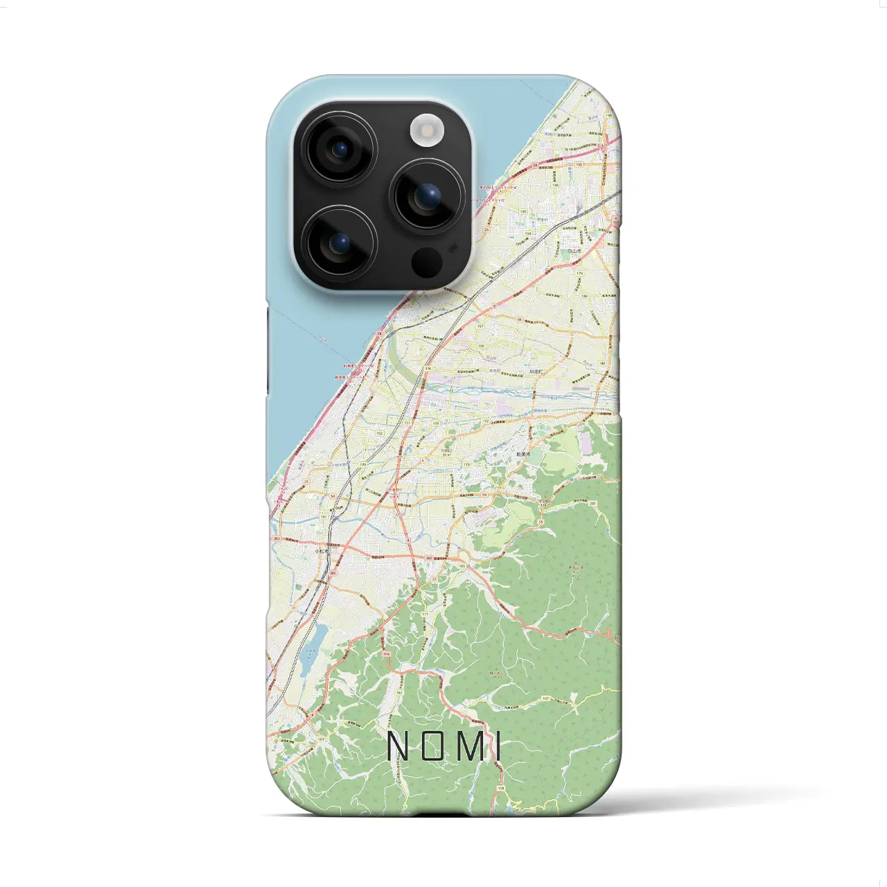【能美(石川県)】地図柄iPhoneケース(バックカバータイプ)