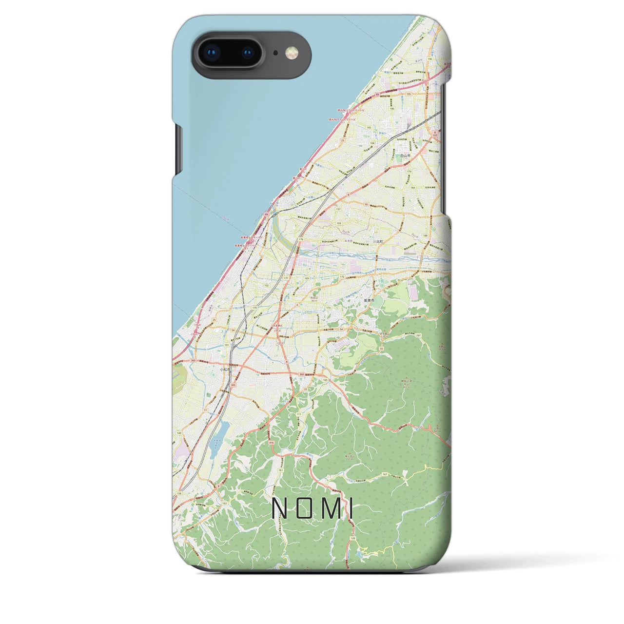 【能美(石川県)】地図柄iPhoneケース(バックカバータイプ)