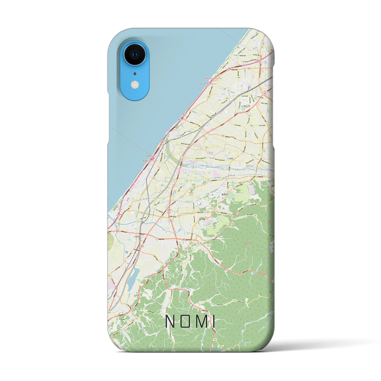 【能美(石川県)】地図柄iPhoneケース(バックカバータイプ)