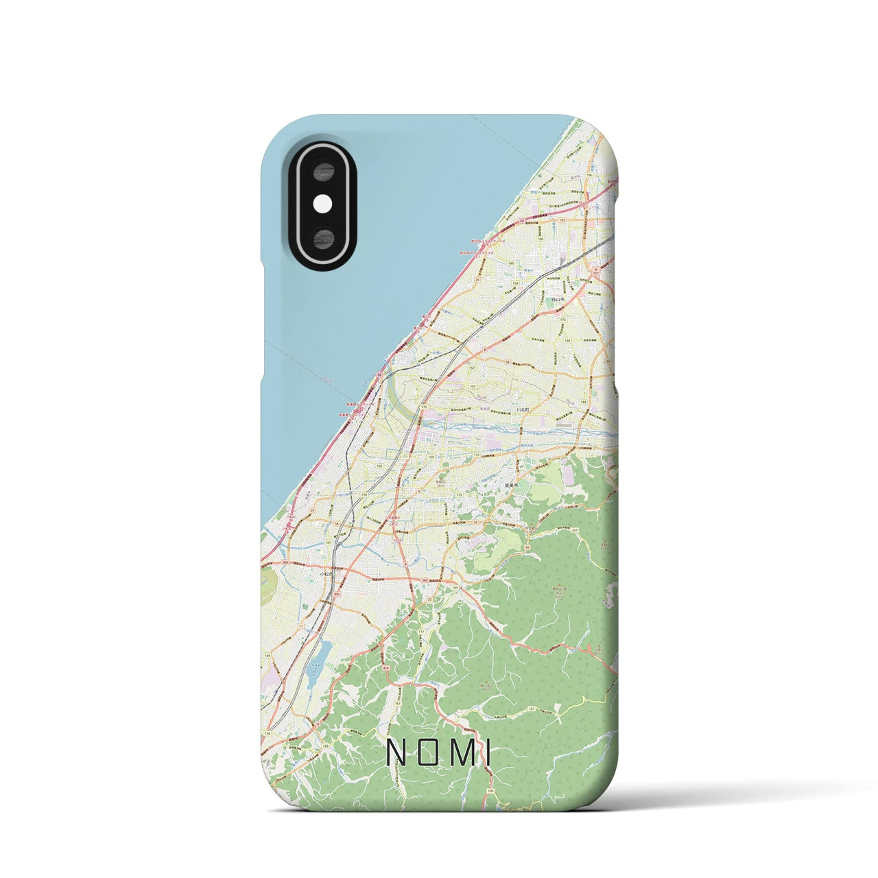 【能美(石川県)】地図柄iPhoneケース(バックカバータイプ)