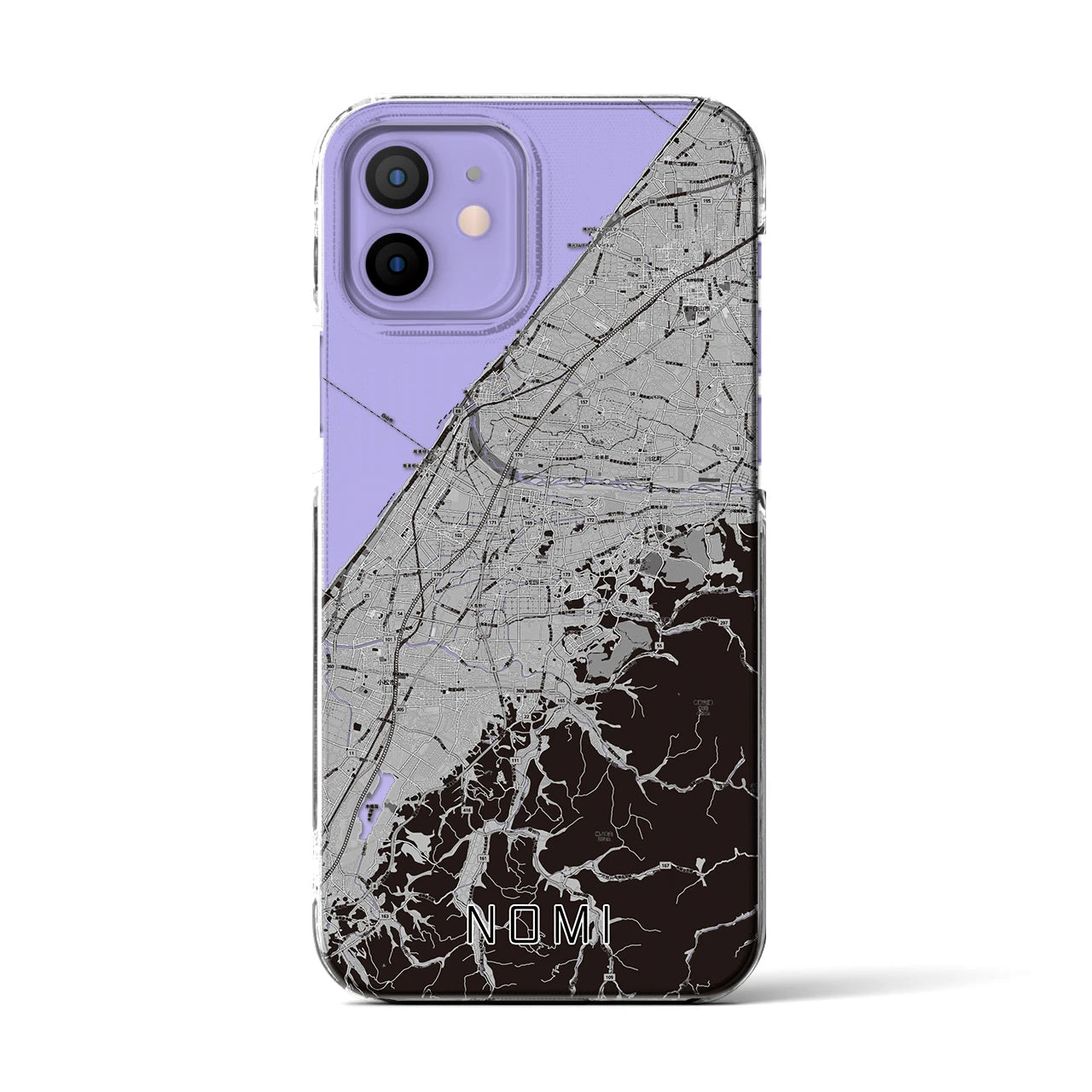 【能美(石川県)】地図柄iPhoneケース(クリアタイプ)