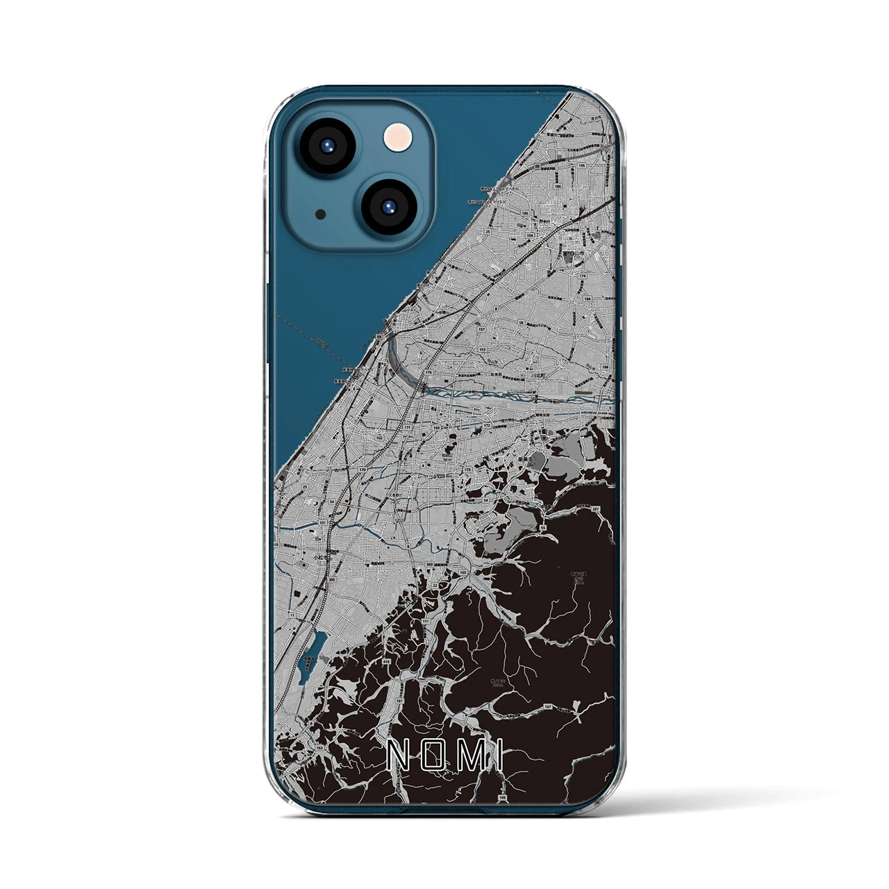 【能美(石川県)】地図柄iPhoneケース(クリアタイプ)