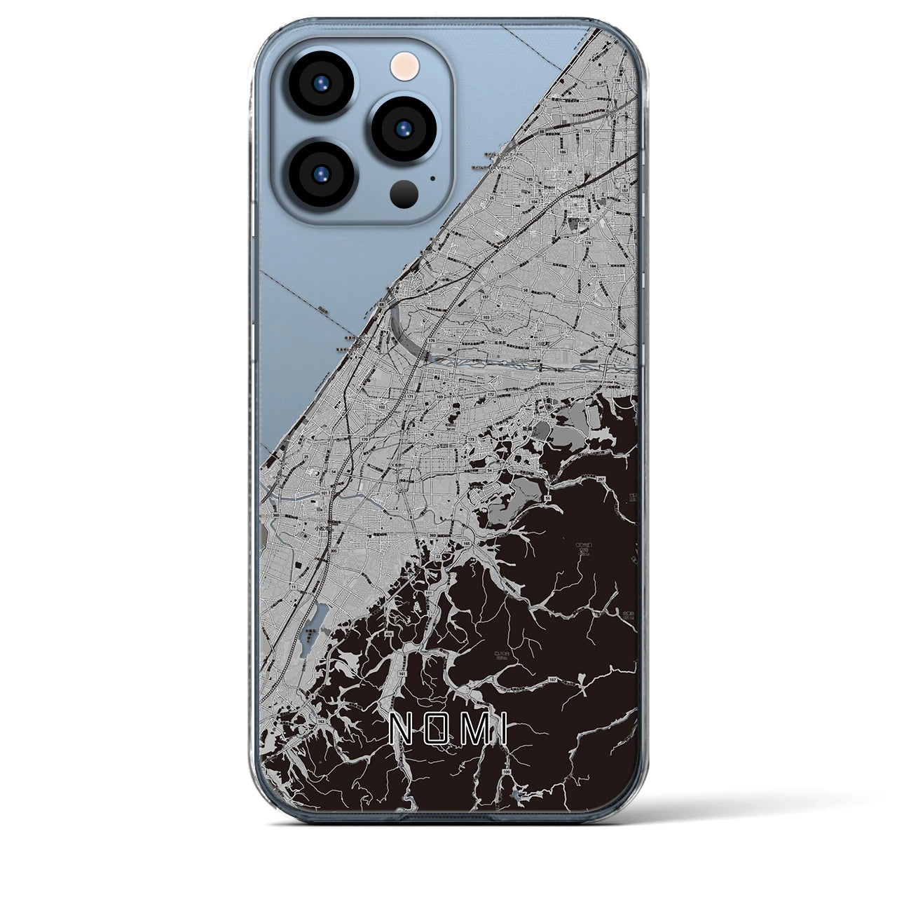 【能美(石川県)】地図柄iPhoneケース(クリアタイプ)