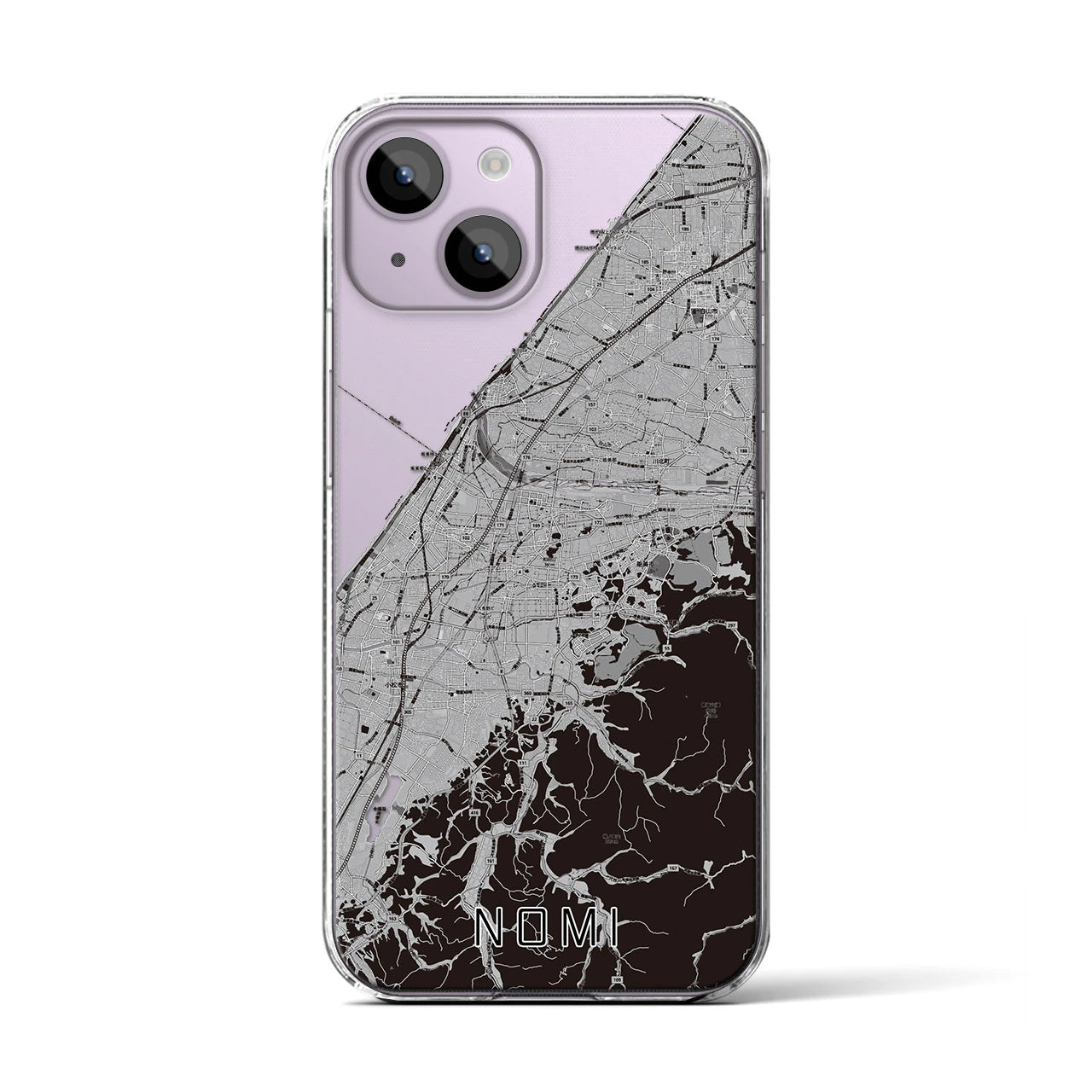 【能美(石川県)】地図柄iPhoneケース(クリアタイプ)