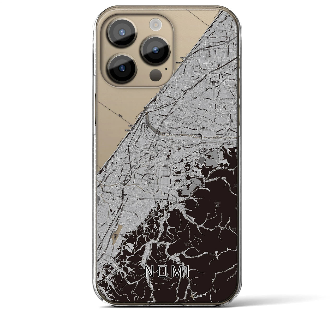 【能美(石川県)】地図柄iPhoneケース(クリアタイプ)