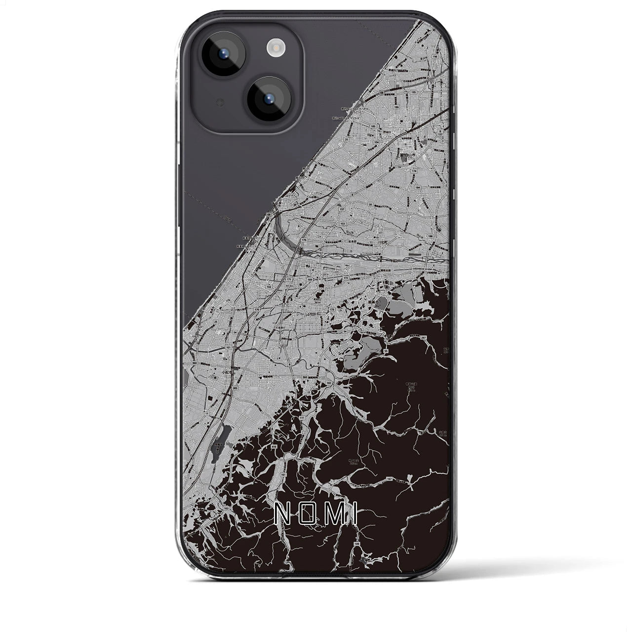 【能美(石川県)】地図柄iPhoneケース(クリアタイプ)