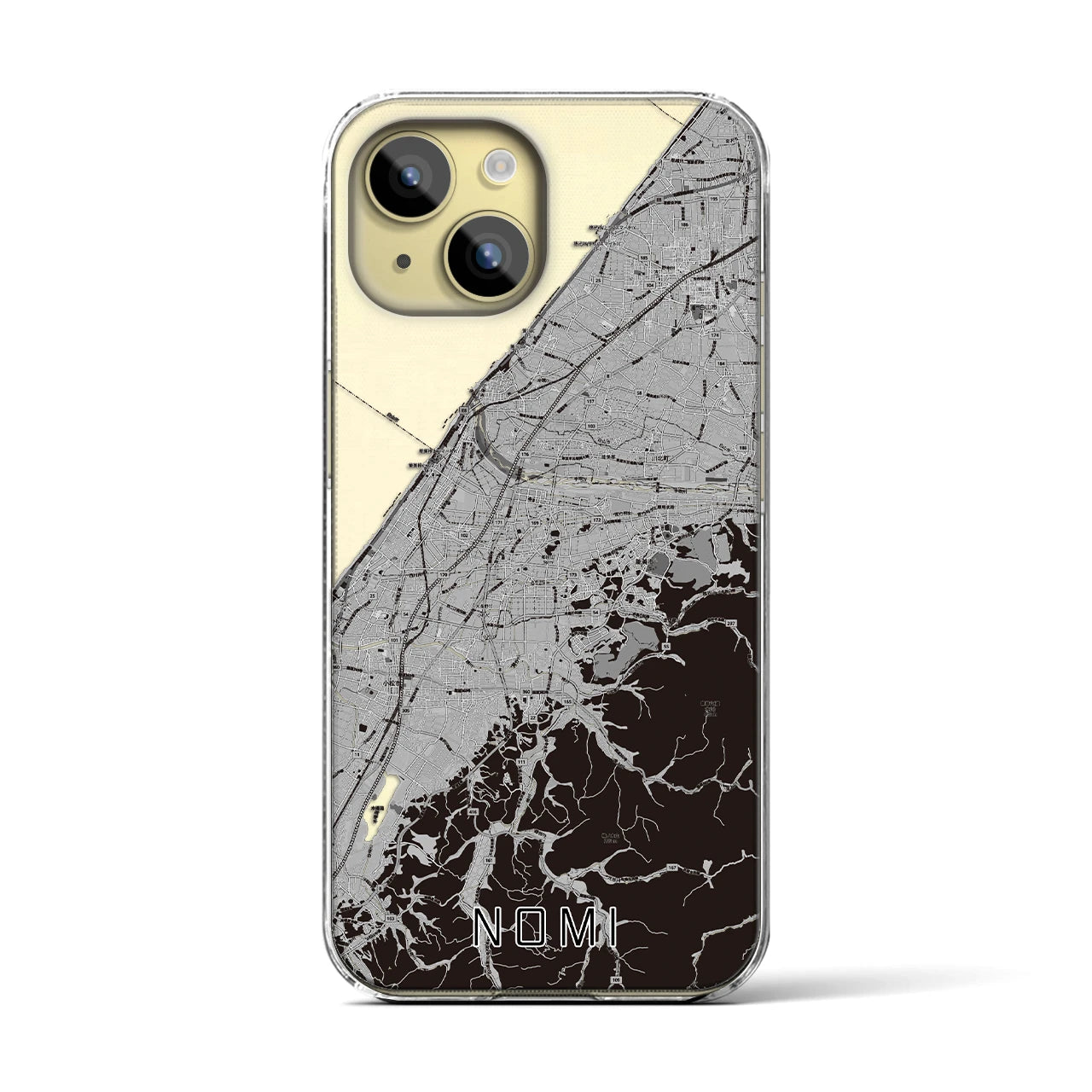 【能美(石川県)】地図柄iPhoneケース(クリアタイプ)