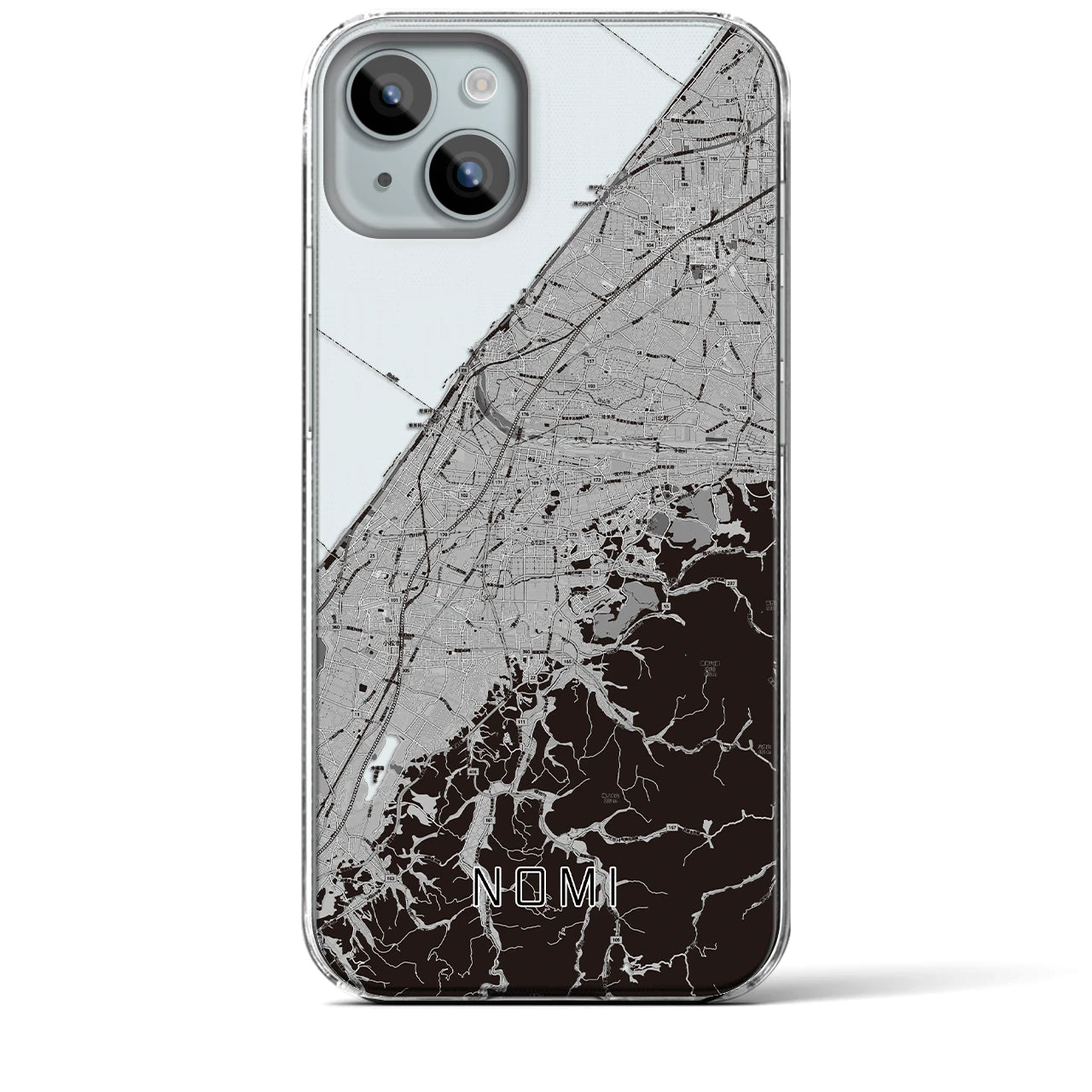 【能美(石川県)】地図柄iPhoneケース(クリアタイプ)