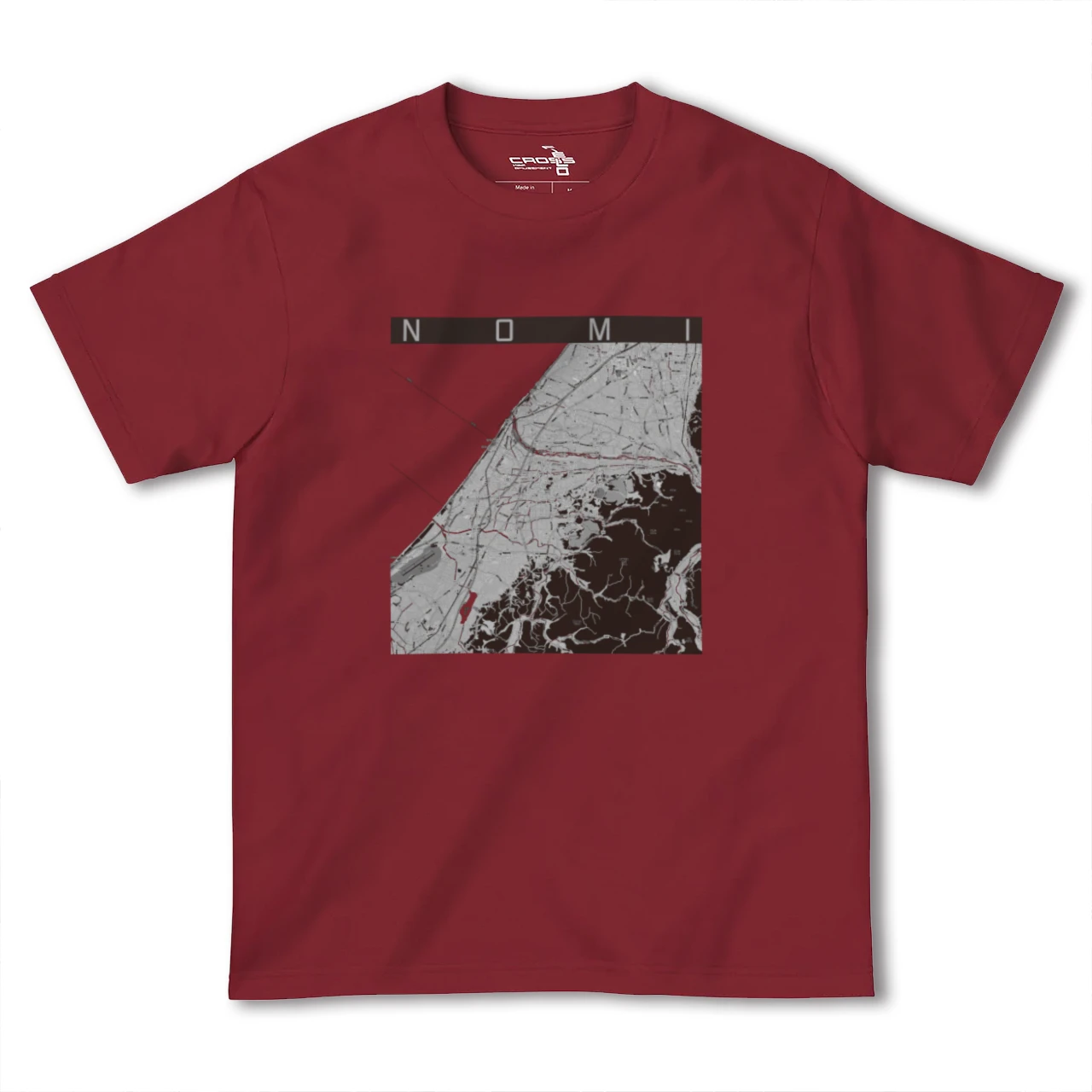 【能美(石川県)】地図柄ヘビーウェイトTシャツ